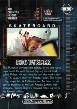 2000 Fleer Adrenaline - Autographs #A Rob Dyrdek Back